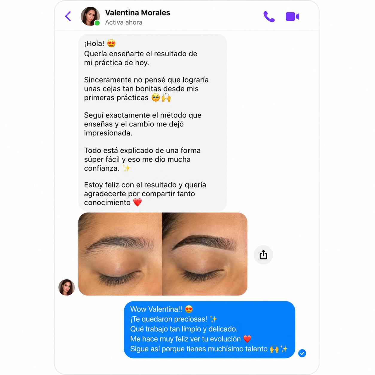 Resultado alumna — Brow Design profesional
