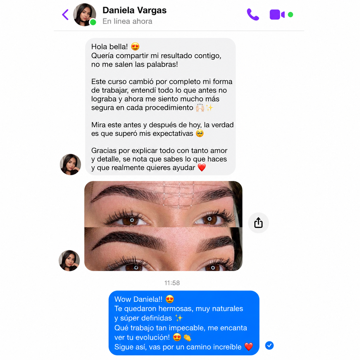 Resultado alumna — Brow Henna