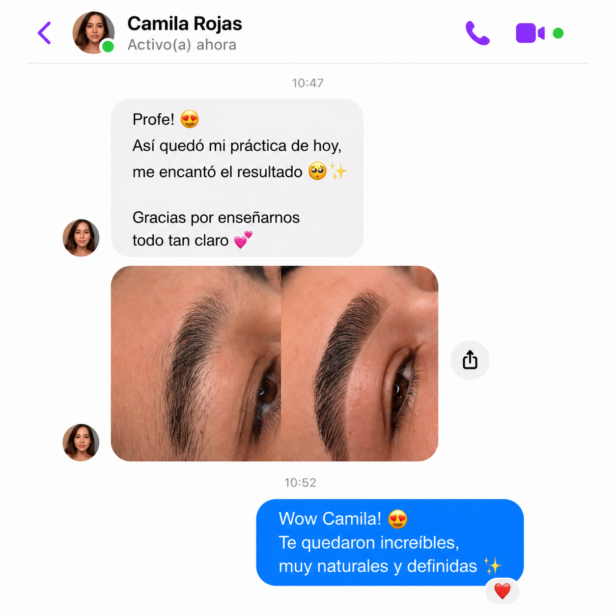 Resultado alumna — Brow Lift