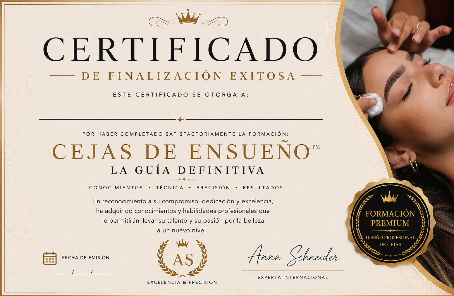 Certificado Oficial — Cejas de Ensueño™ La Guía Definitiva